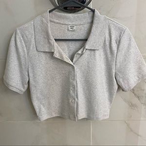 Aritzia Gray Crop Top